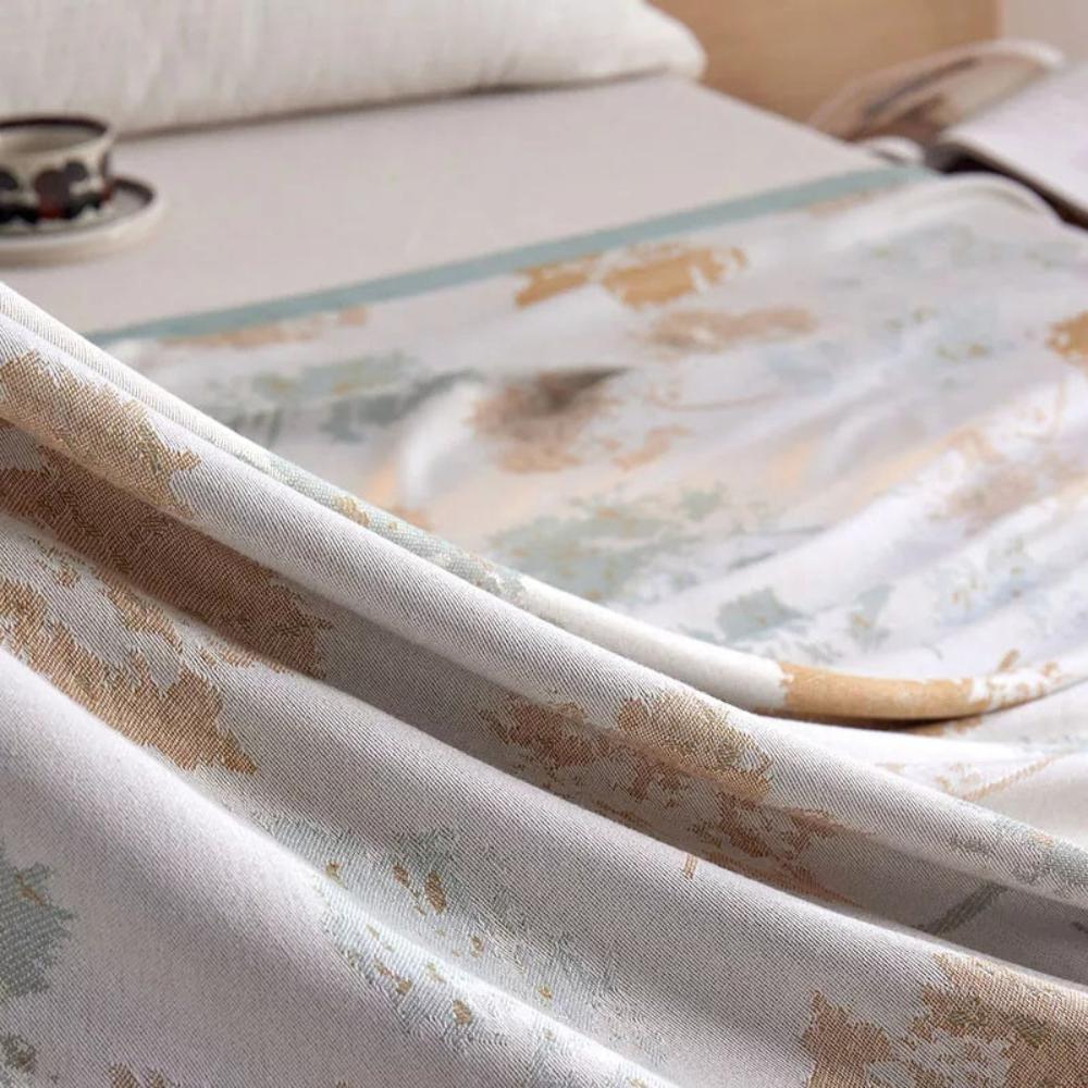 Elegant Leaf Bamboo Fibre Cooling Blanket — product detail view