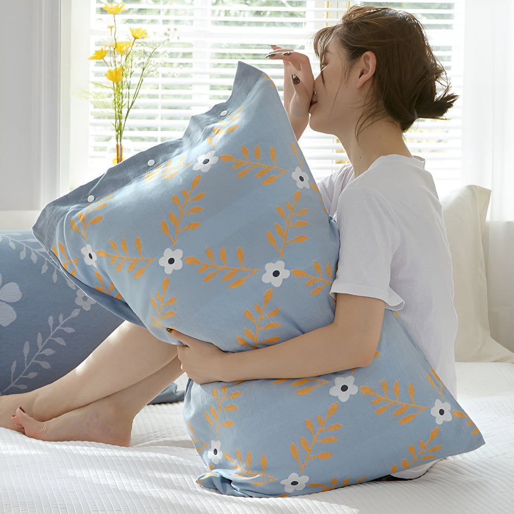 Pure Cotton Buttoned Pillowcase — product detail view
