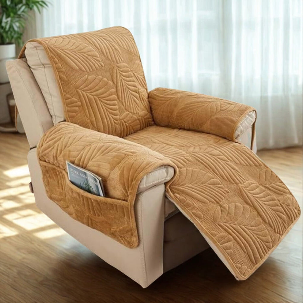 Verdant Leaf Pattern Recliner Cover — product in use