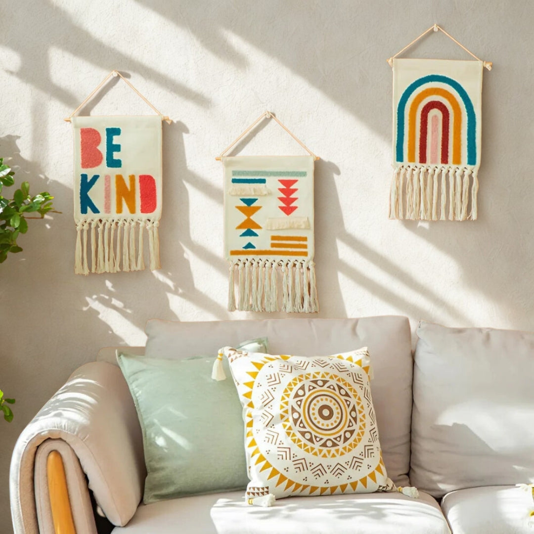 Colourful Fringe Tapestry Decor — product in use
