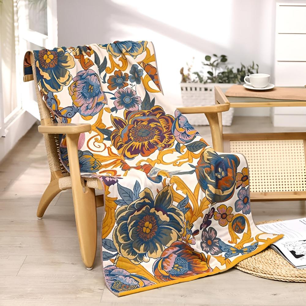 Blooming Flowers Reversible Bath Towel — main product photo