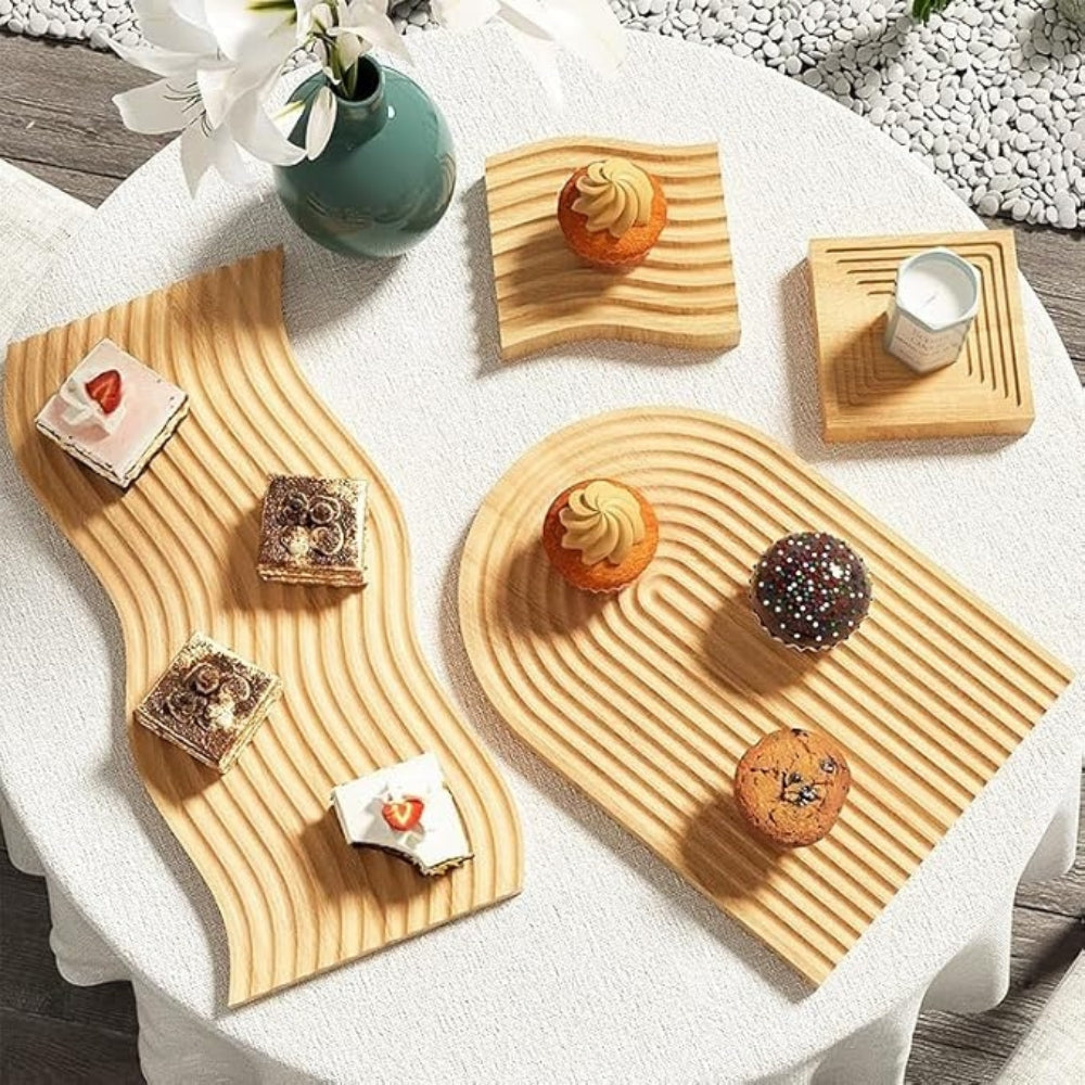 Nordic Ripple Wooden Tray — main product photo
