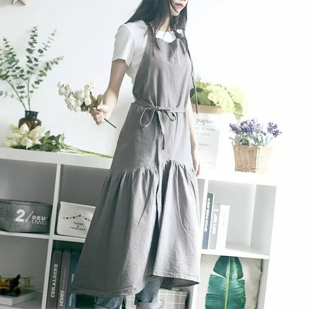 Blossom & Breeze Cotton Linen Apron — product in use