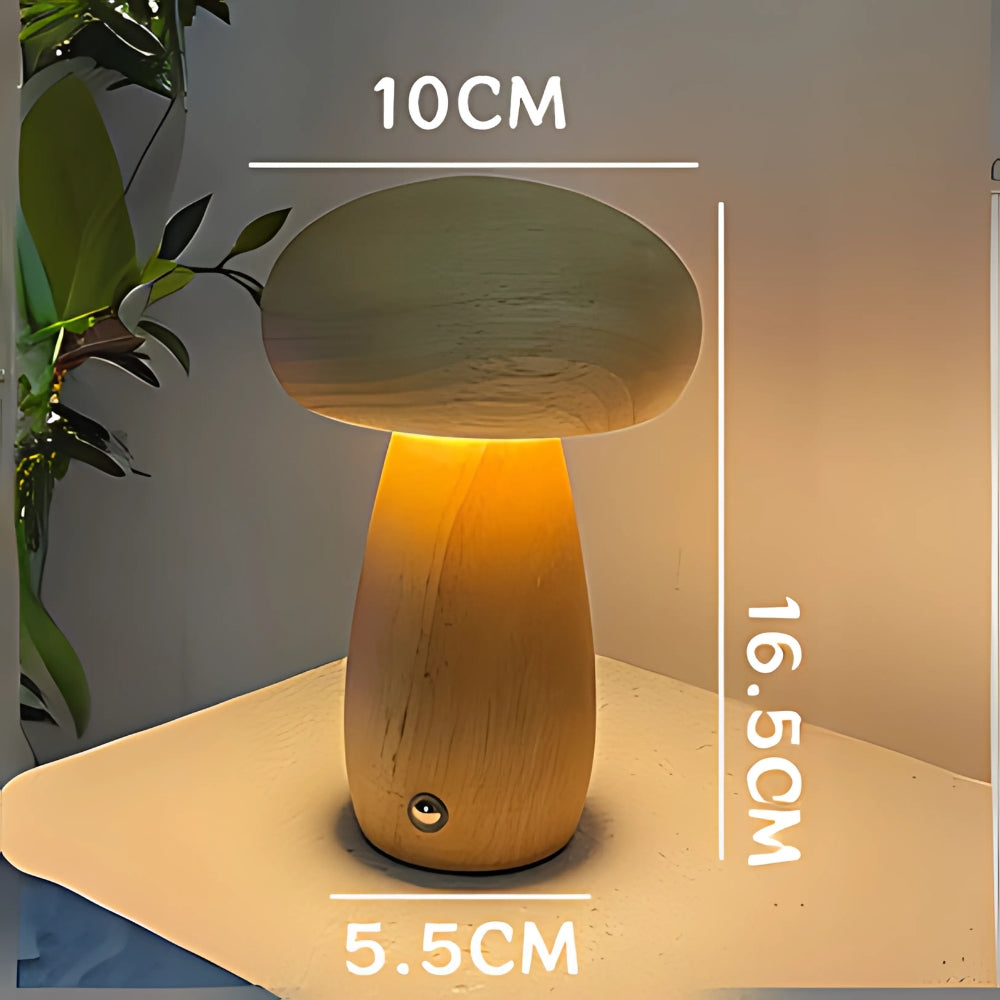 Wooden Mushroom Lamp — size and scale reference