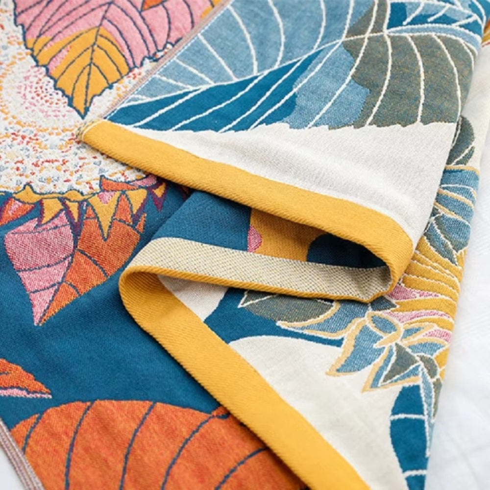 Savanna Bloom Cotton Bath Towel — product in use