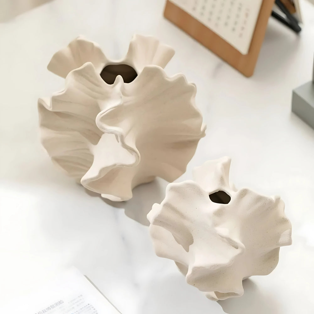 Coral Artisan Ceramic Vase — product detail view