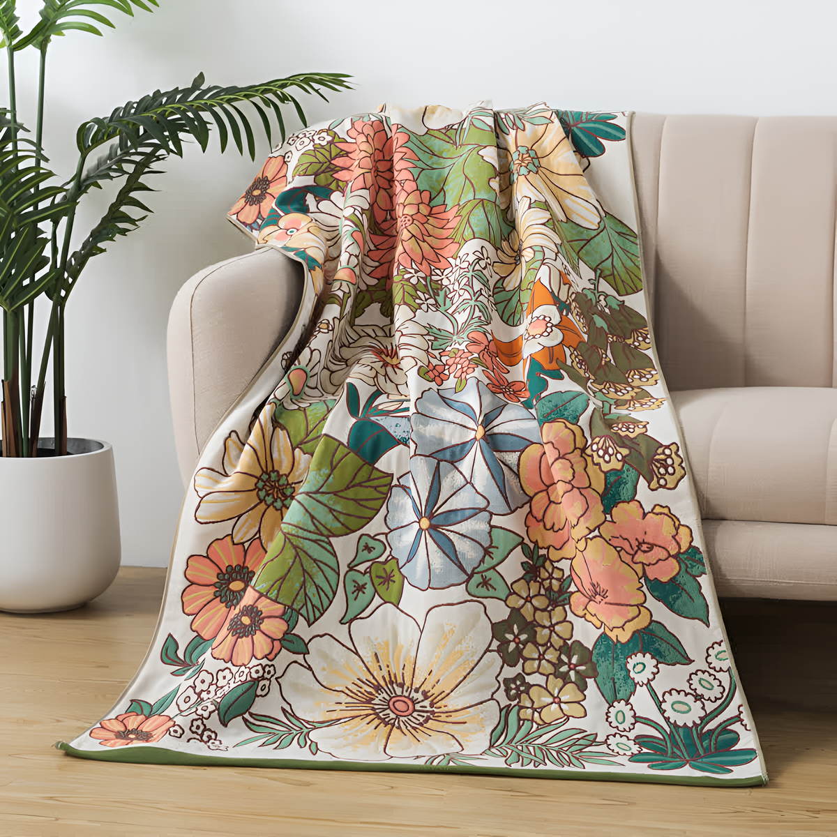 Tropical Floral Soft Bath Towel — main product photo