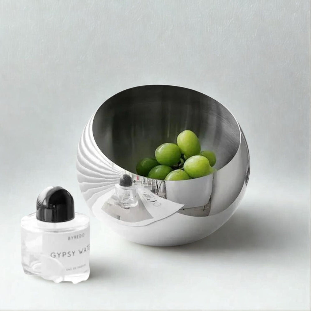 Modern Arc Steel Fruit Bowl — product detail view