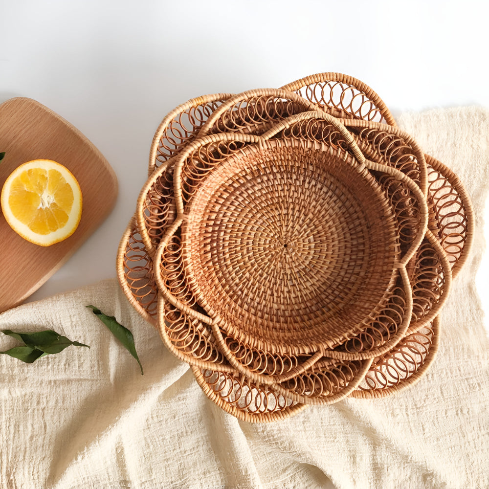 Handwoven Rattan Floral Basket — product in use