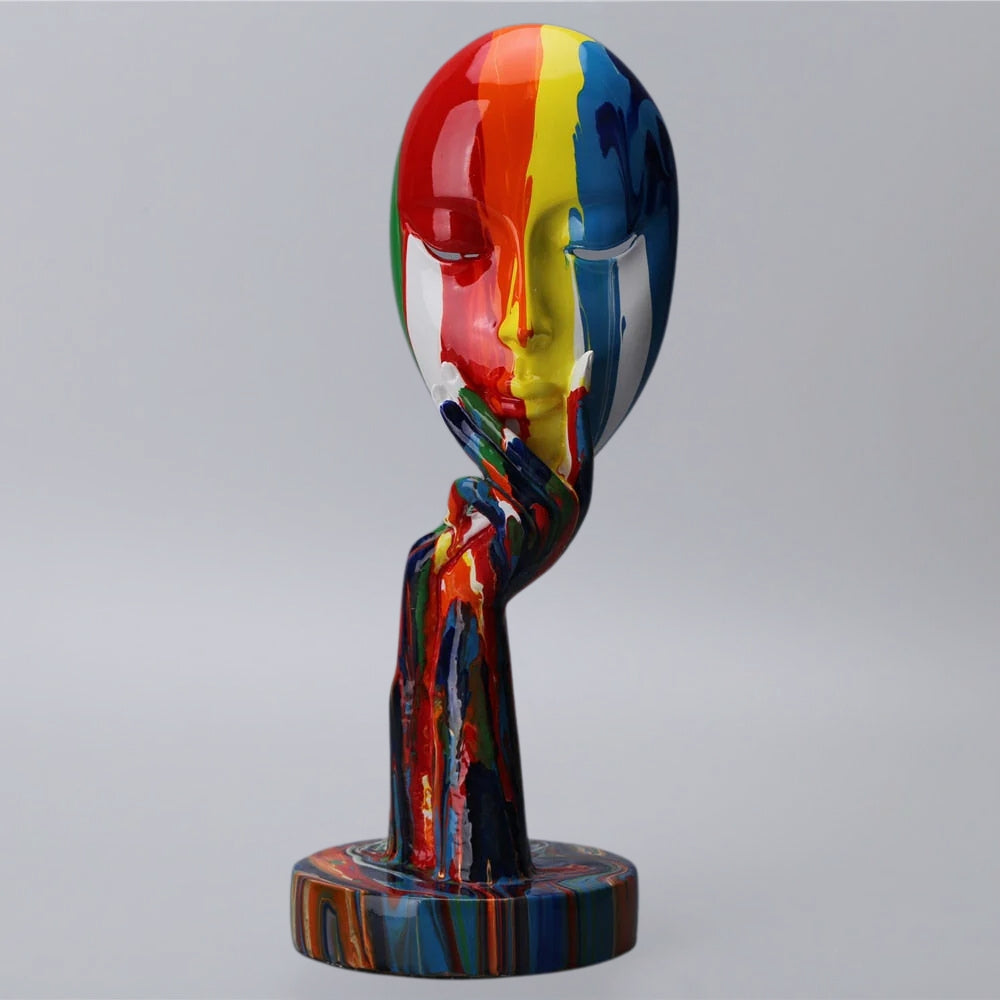 Female Thinker Colourful Art Sculpture — main product photo