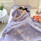 Bow-Knot and Rose Cotton Gauze Blanket — additional view
