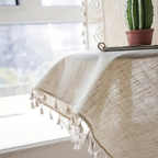 Farmhouse Chic Linen Geometric Curtain — product in use