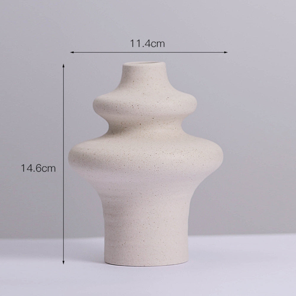 Nordic Beige Ceramic Flower Vase — additional view