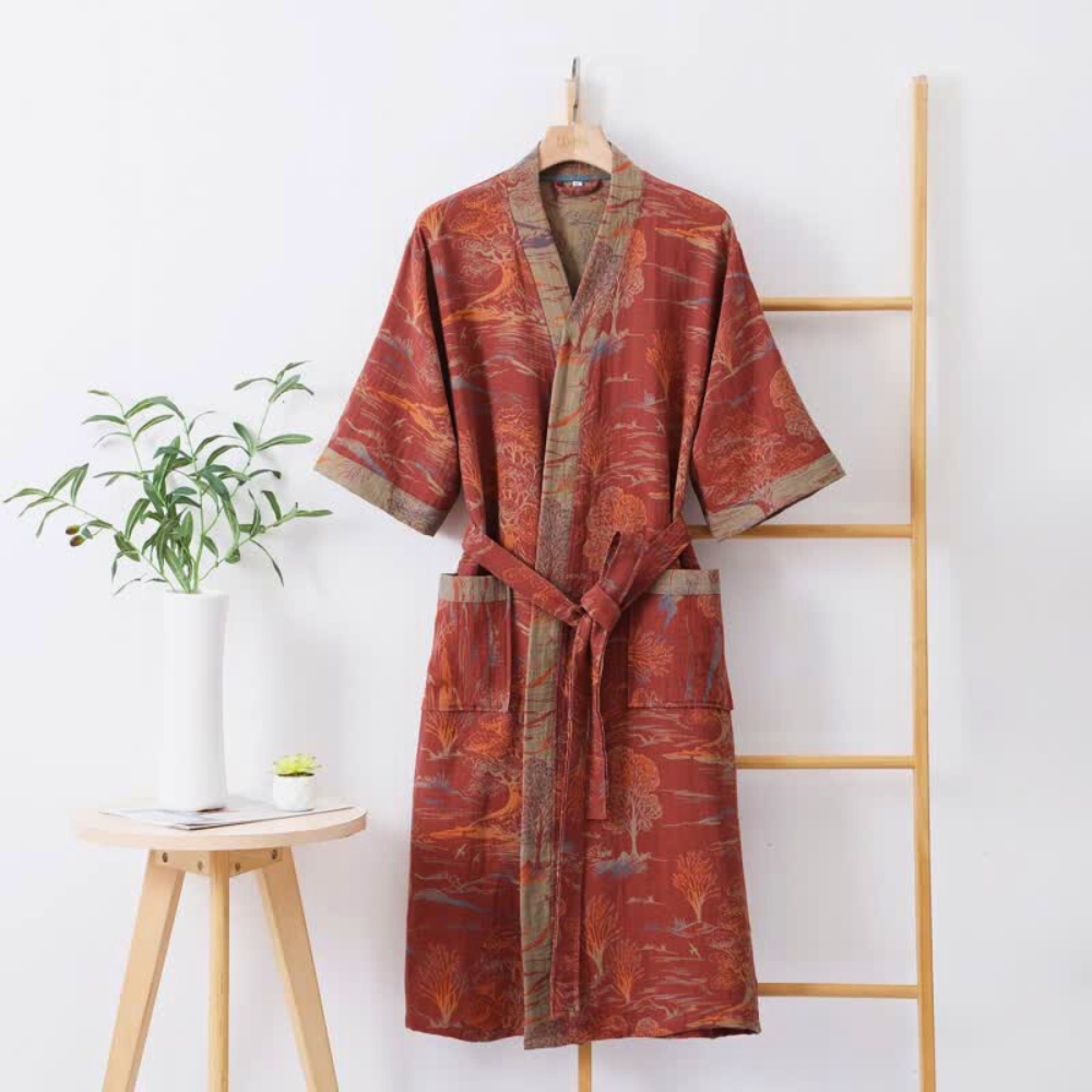 Gentle Breeze Cotton Gauze Robe — product close-up
