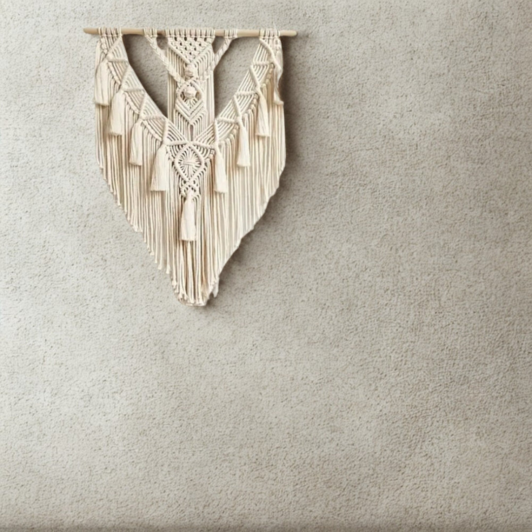 Fringed Geometric Wall Hanging Macrame — product detail view