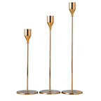 Sleek Metallic Candle Holders | 3 Pcs Set — product detail view