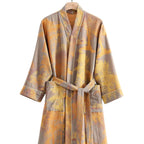 Soft Kimono-Style Cotton Bathrobe — product detail view