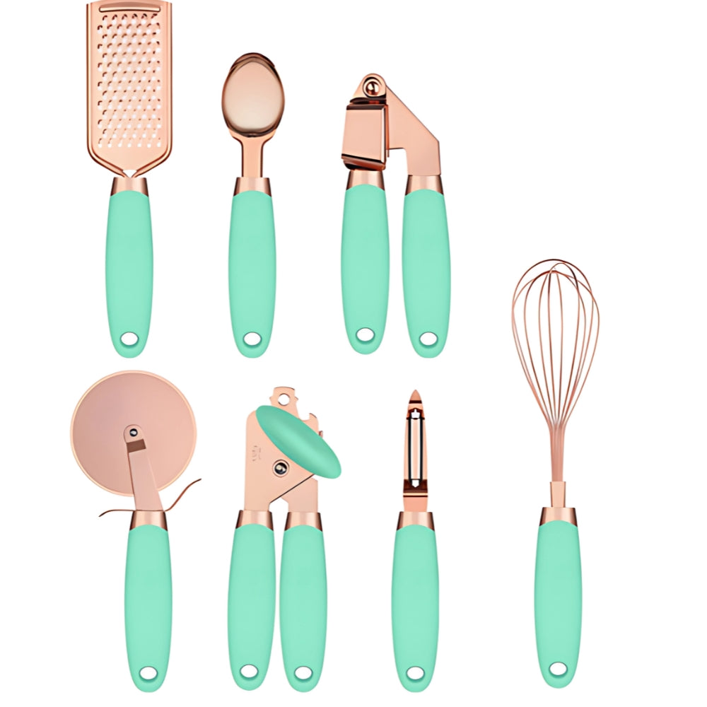 7-Piece Rose Gold Cooking Set — alternate angle view