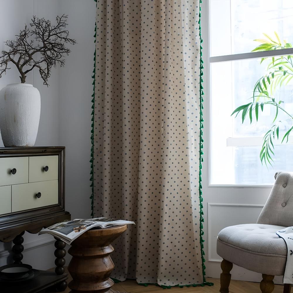 Cottage Petals Tassel Curtain — product close-up