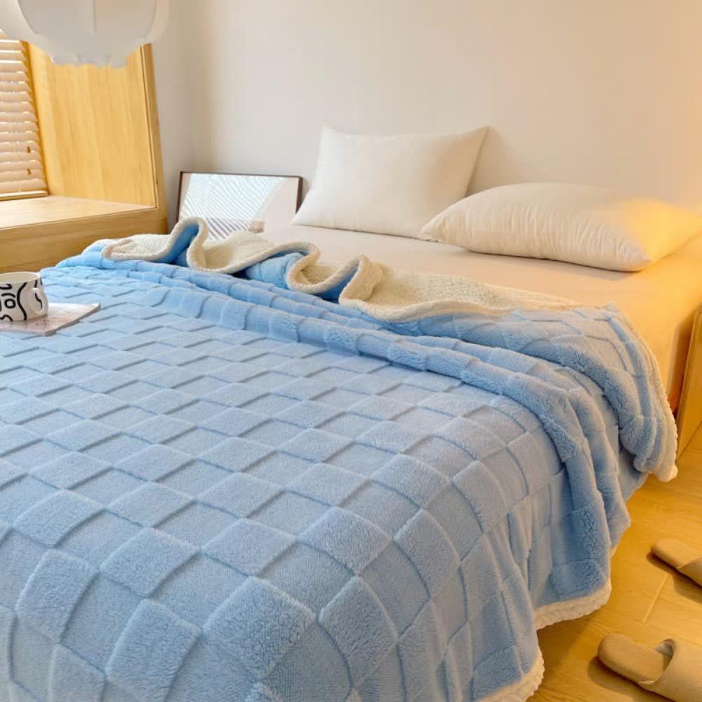 Plush Square Checkerboard Blanket — product close-up