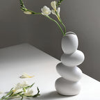 STRATA Sculptural Ceramic Vase — product in use