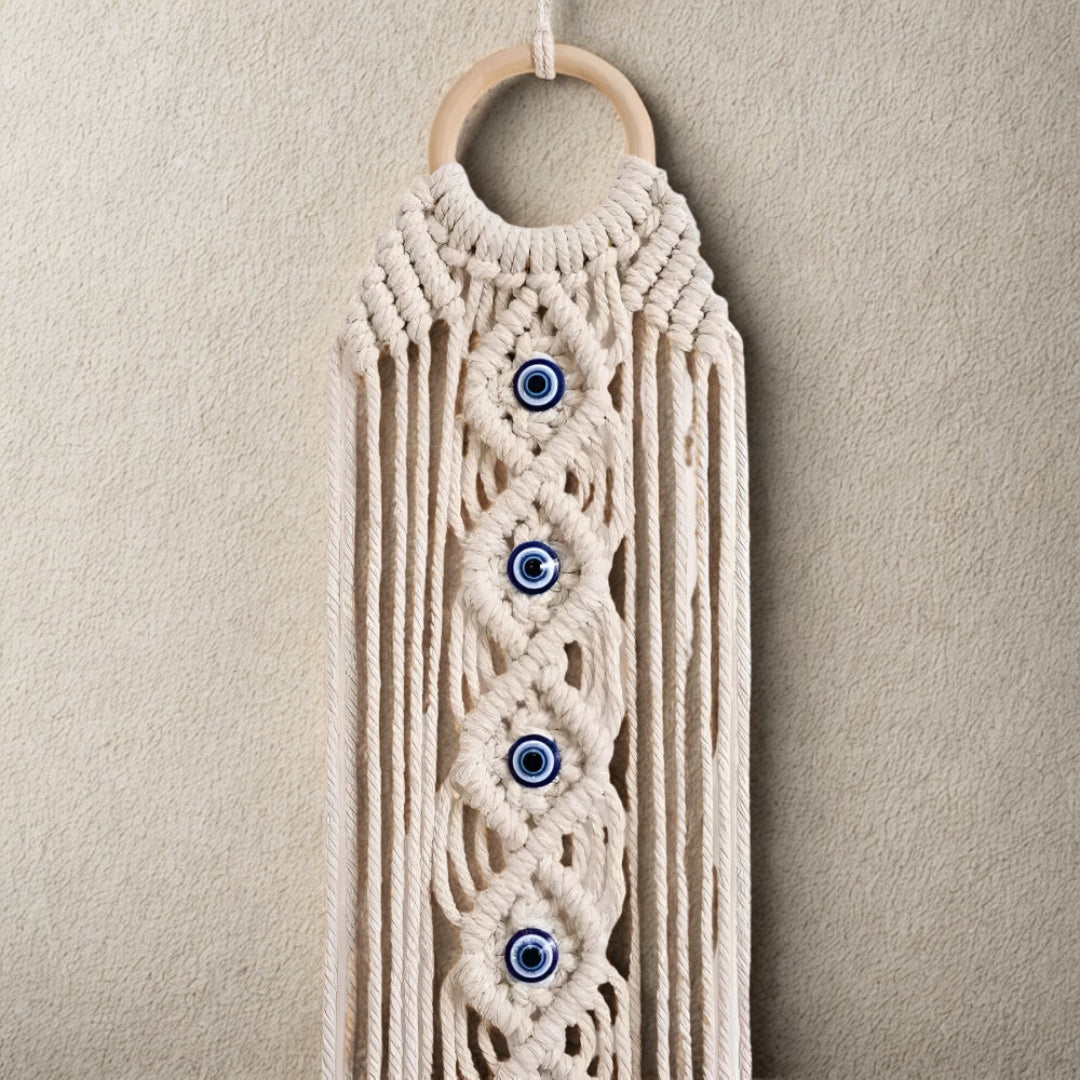 Eye-Beads Bohemian Macrame Wall Decor — product detail view