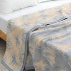 Flower Print Flax Throw — product feature detail