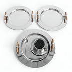 Elegant Stainless Steel Round Tray with Wooden Handles — main product photo