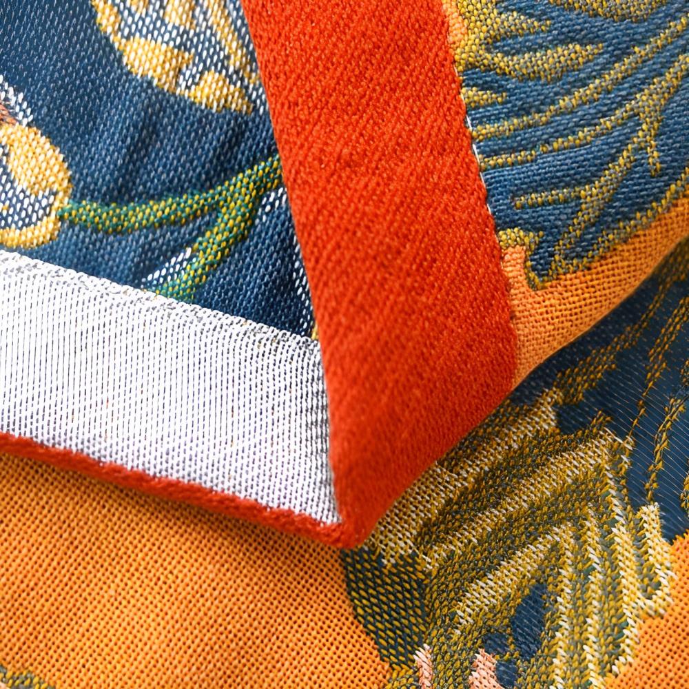 Hibiscus Reversible Bath Towel — product in use