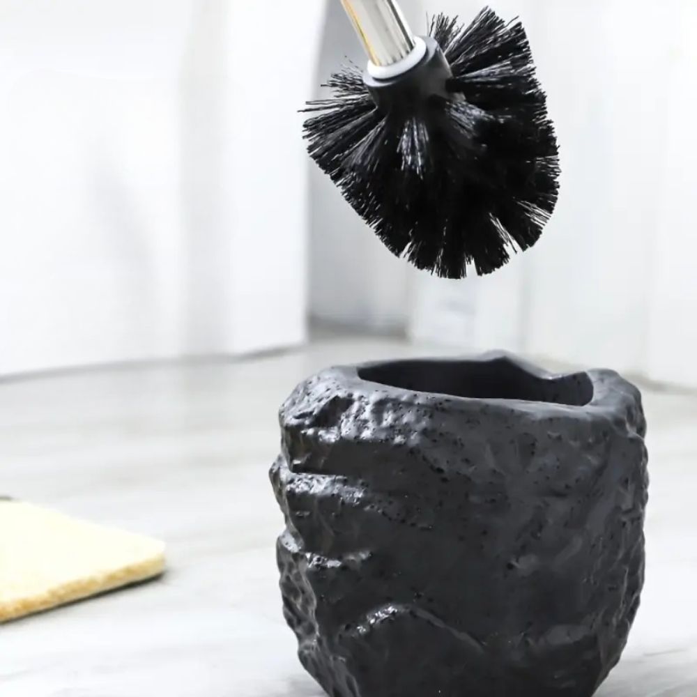 Retro Stone Ceramic Toilet Brush — product detail view