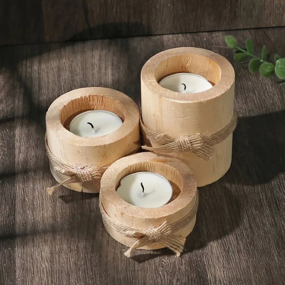 Bamboo Essence Candle Holders | 3 sets — product detail view