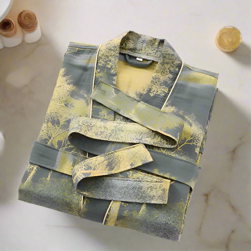 Gilded Forest Bathrobe — product in use