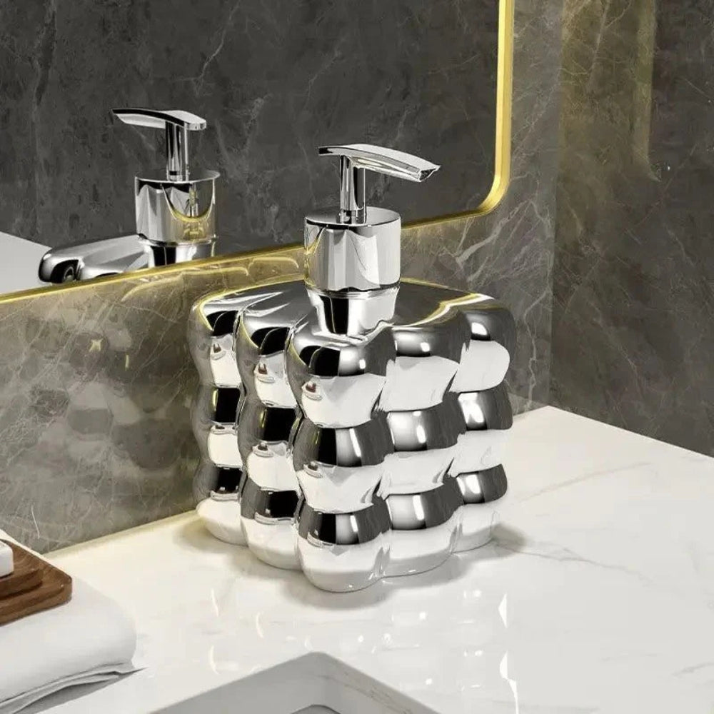 Puff Bubble Ceramic Soap Dispenser — alternate angle view