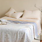 Geometric Cotton Blanket — product in use