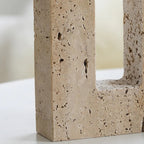 Dual Travertine Sculpted Candle Holder — product in use
