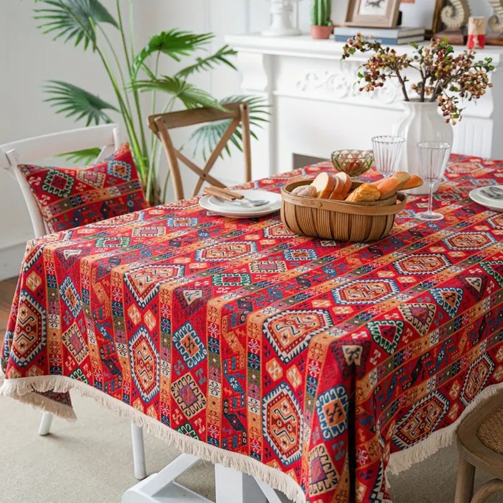 Oasis Dunes Boho Tablecloth — product close-up