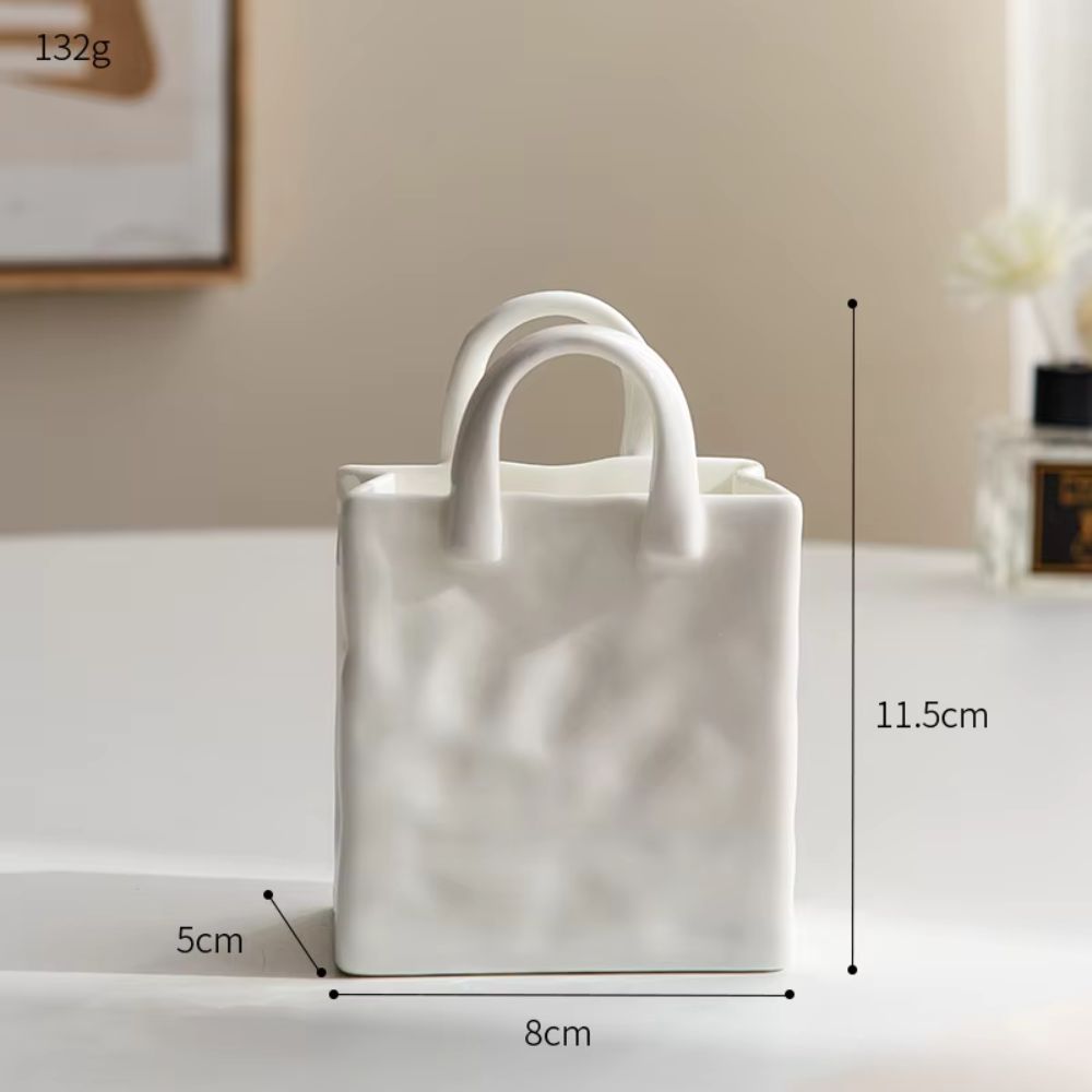 Tote-Style Ceramic Vase — alternate angle view