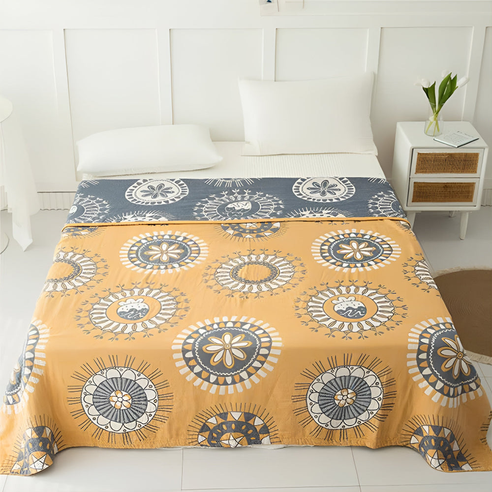 Blossom Radiance Circle Cotton Blanket — additional view
