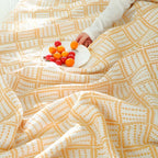 Plaid Pattern Cotton Blanket — product close-up
