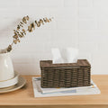 Rustic Rattan Tissue Box — alternate angle view