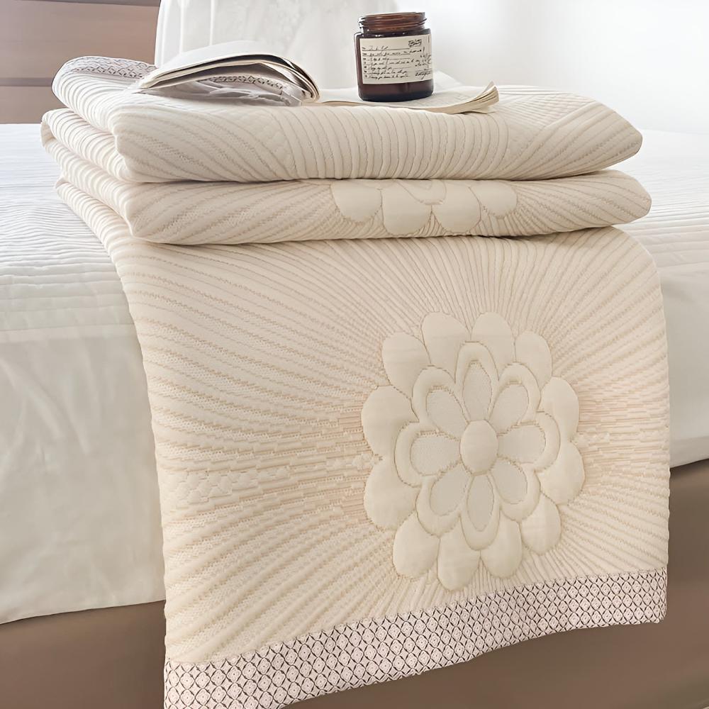 Floral Pattern Cotton Coverlet — product in use
