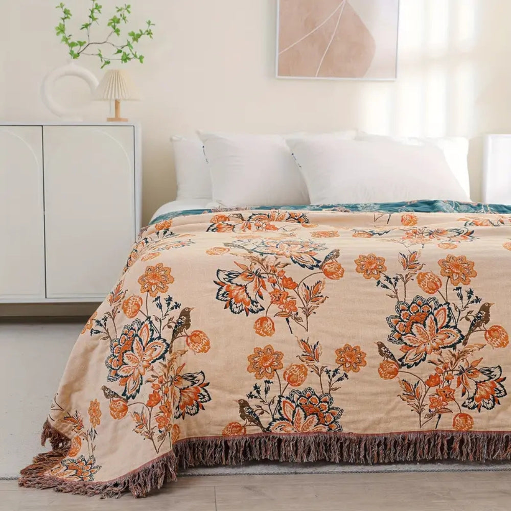 Rustic Cosy Boho Throw Blanket — product in use