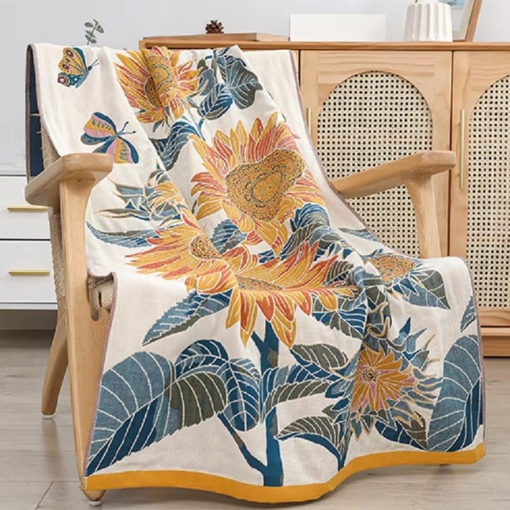 Savanna Bloom Cotton Bath Towel — product detail view
