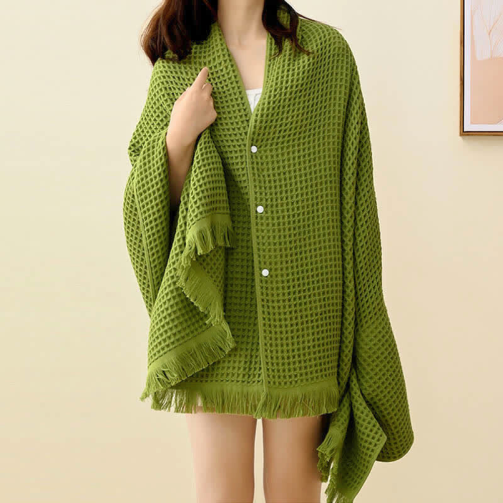 Pure Cotton Waffle Shawl Bath Towel — main product photo