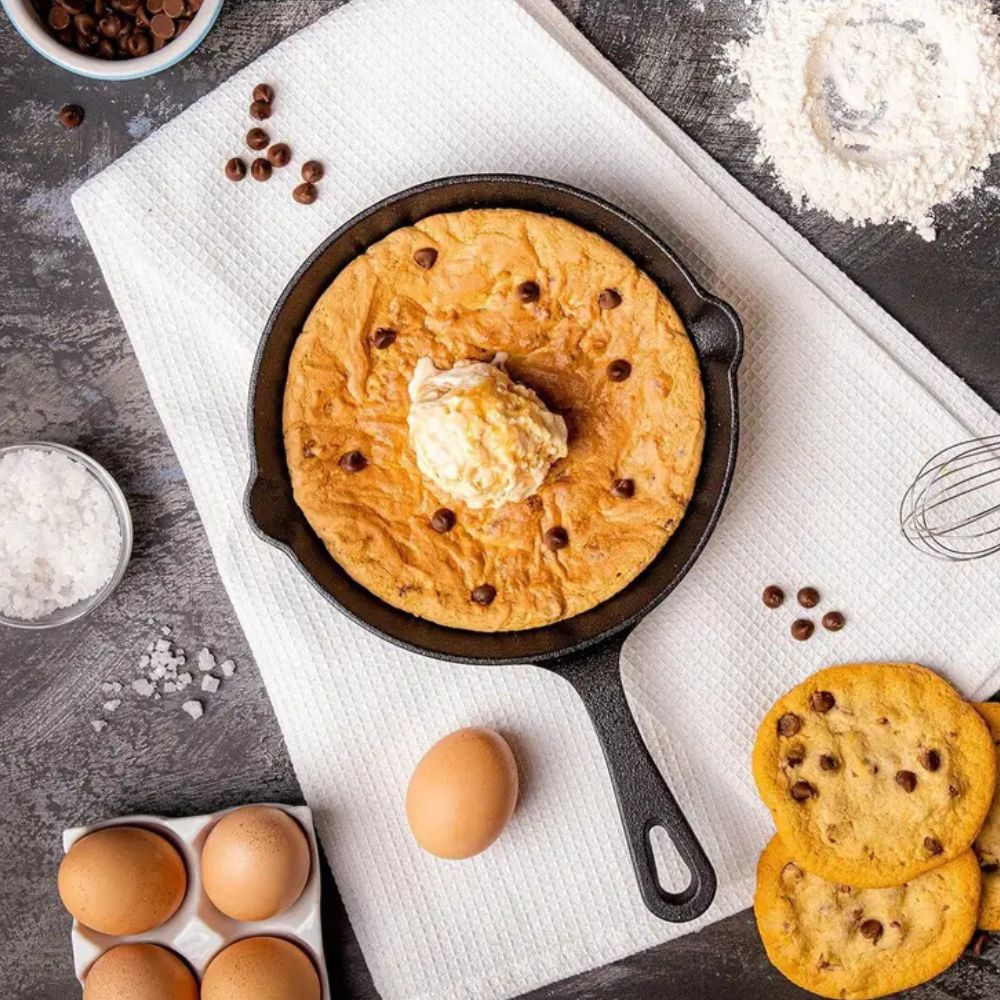 Black Cast Iron Frying Pan — lifestyle shot