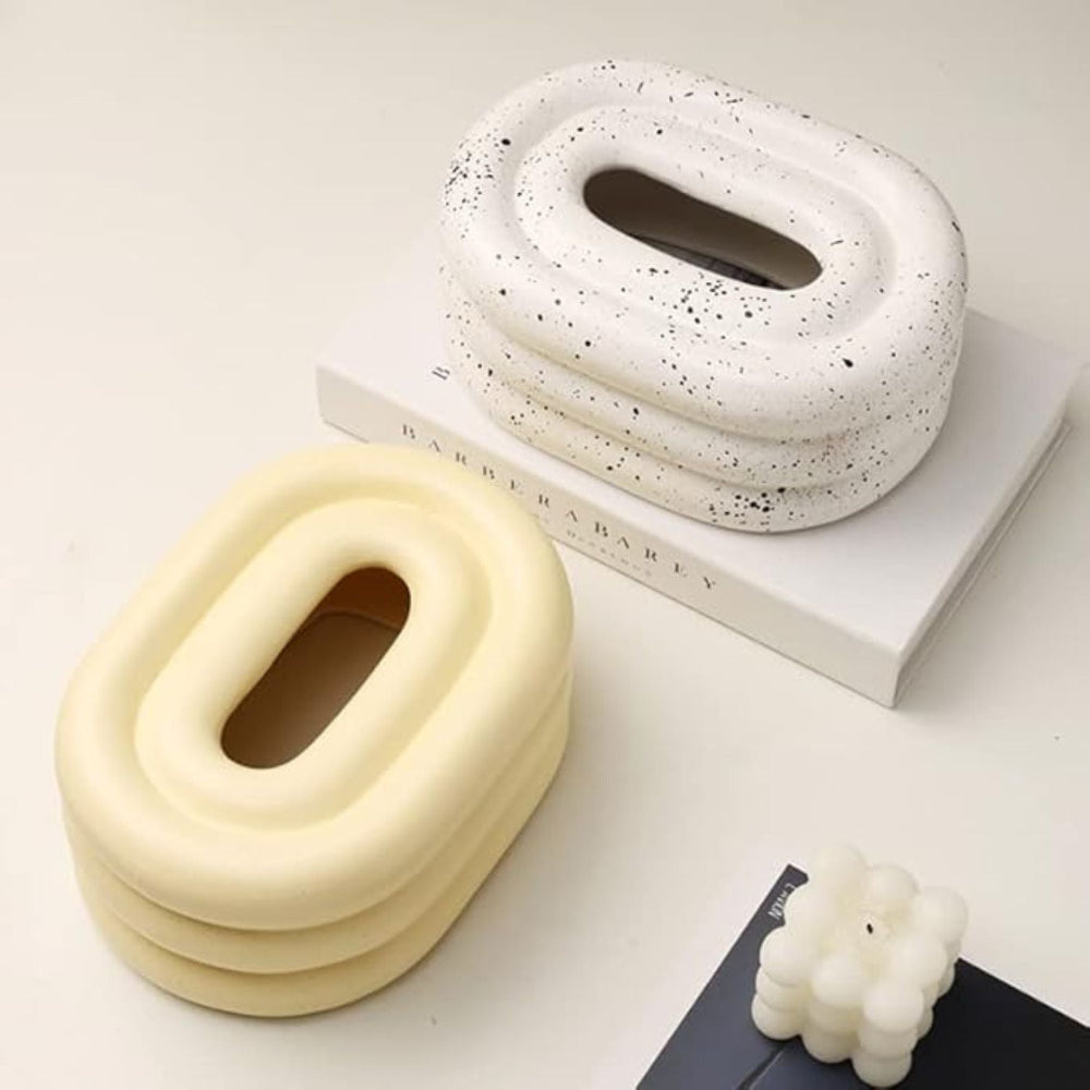Lustre Ceramic Tissue Holder — product in use