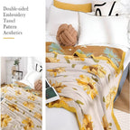 Sunflower Comfort Cotton Blanket — product in use