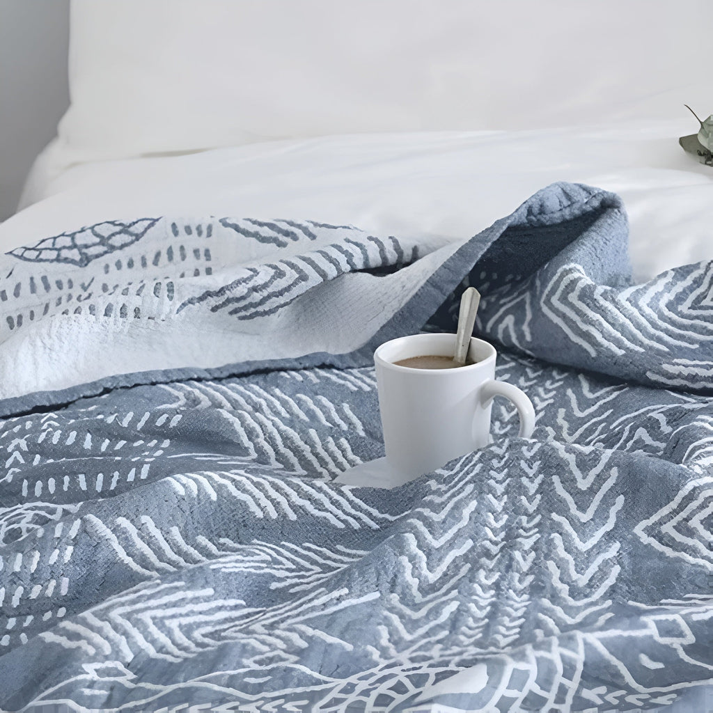 Zen Path Reversible Minimalist Coverlet — lifestyle shot