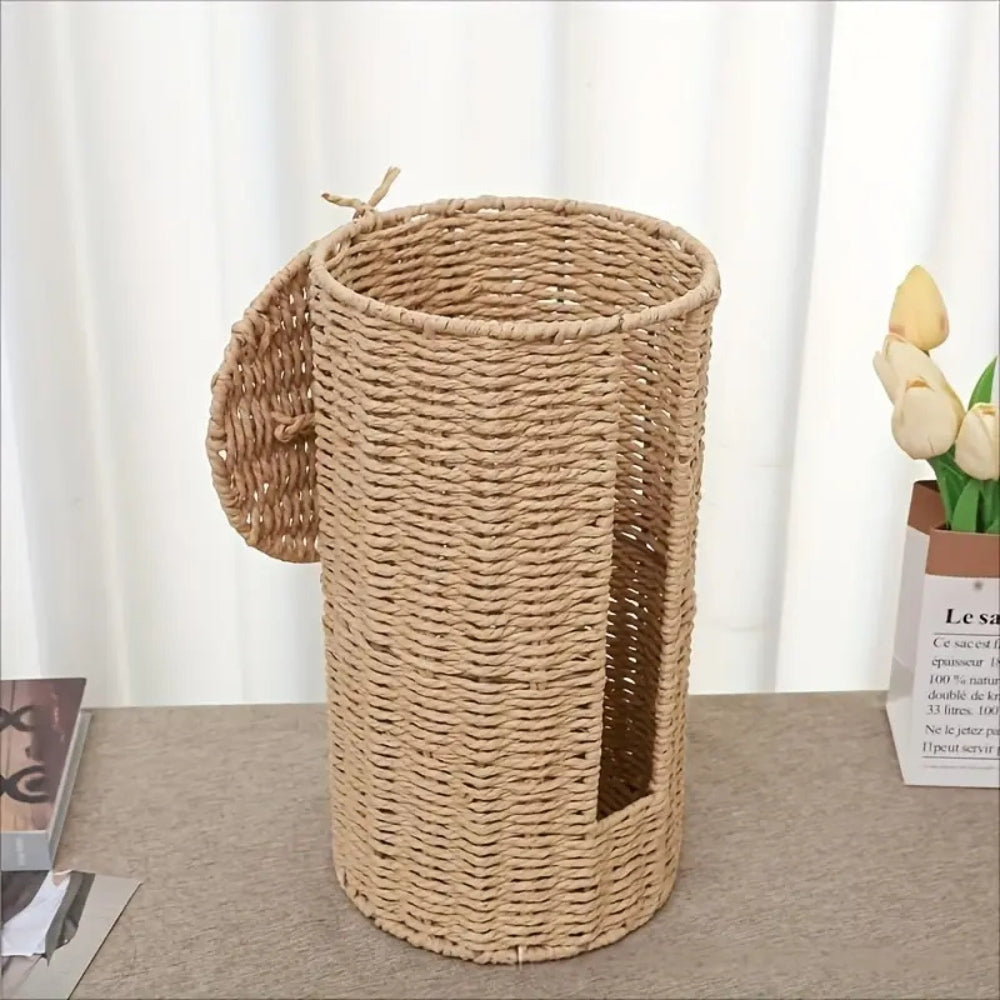 Braided Rope Toilet Paper Holder — product in use