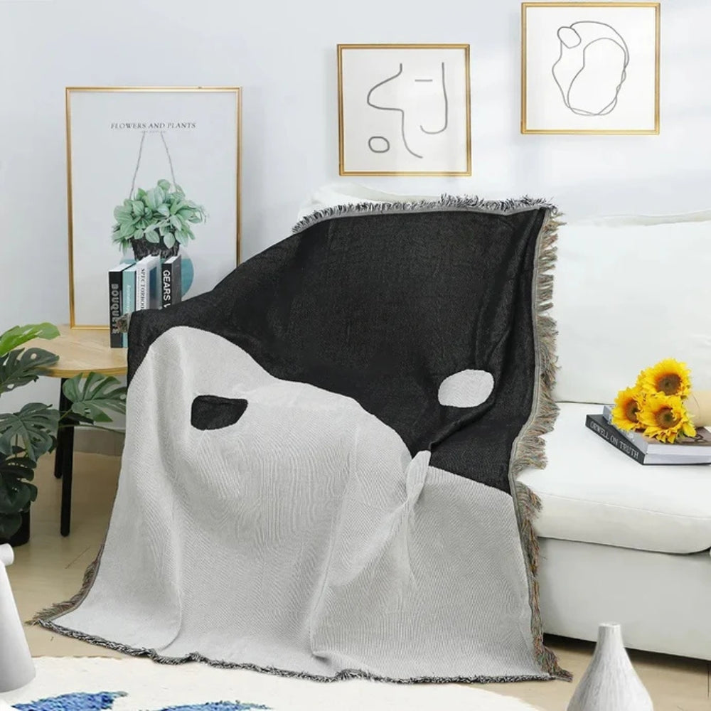 Artistic Yin Yang Tapestry Throw Blanket — product detail view